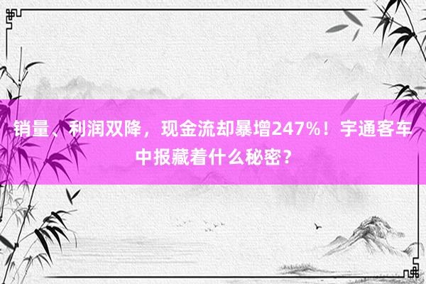 销量、利润双降，现金流却暴增247%！宇通客车中报藏着什么秘密？