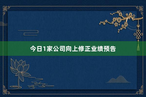 今日1家公司向上修正业绩预告