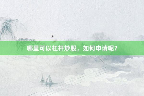 哪里可以杠杆炒股，如何申请呢？