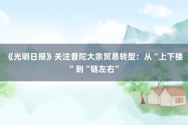 《光明日报》关注普陀大宗贸易转型：从“上下楼”到“链左右”