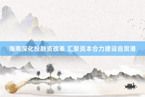 海南深化投融资改革 汇聚资本合力建设自贸港