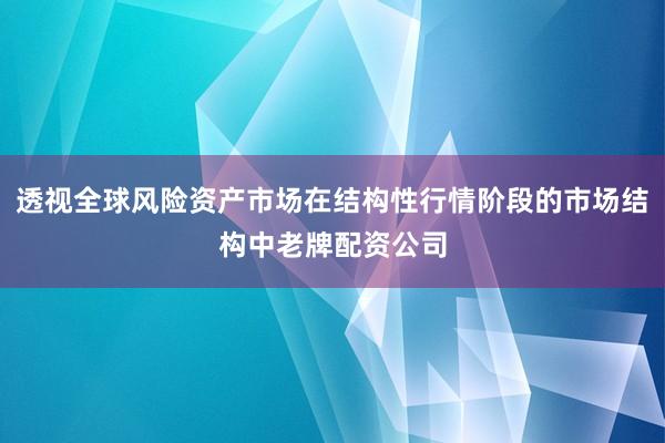 透视全球风险资产市场在结构性行情阶段的市场结构中老牌配资公司