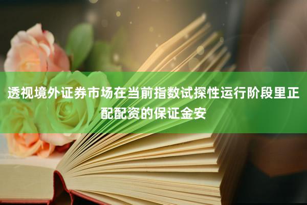 透视境外证券市场在当前指数试探性运行阶段里正配配资的保证金安