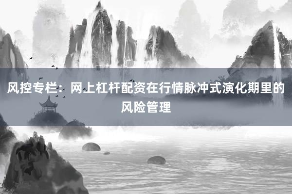 风控专栏：网上杠杆配资在行情脉冲式演化期里的风险管理