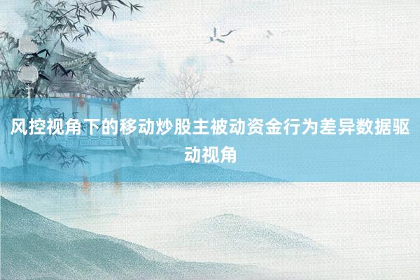 风控视角下的移动炒股主被动资金行为差异数据驱动视角