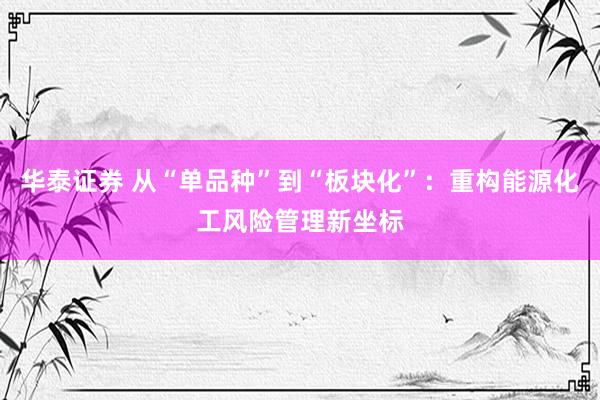 华泰证券 从“单品种”到“板块化”：重构能源化工风险管理新坐标