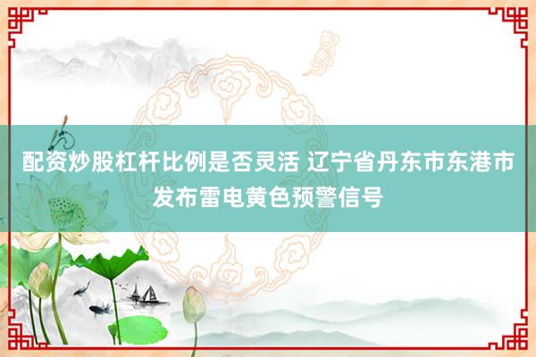 配资炒股杠杆比例是否灵活 辽宁省丹东市东港市发布雷电黄色预警信号